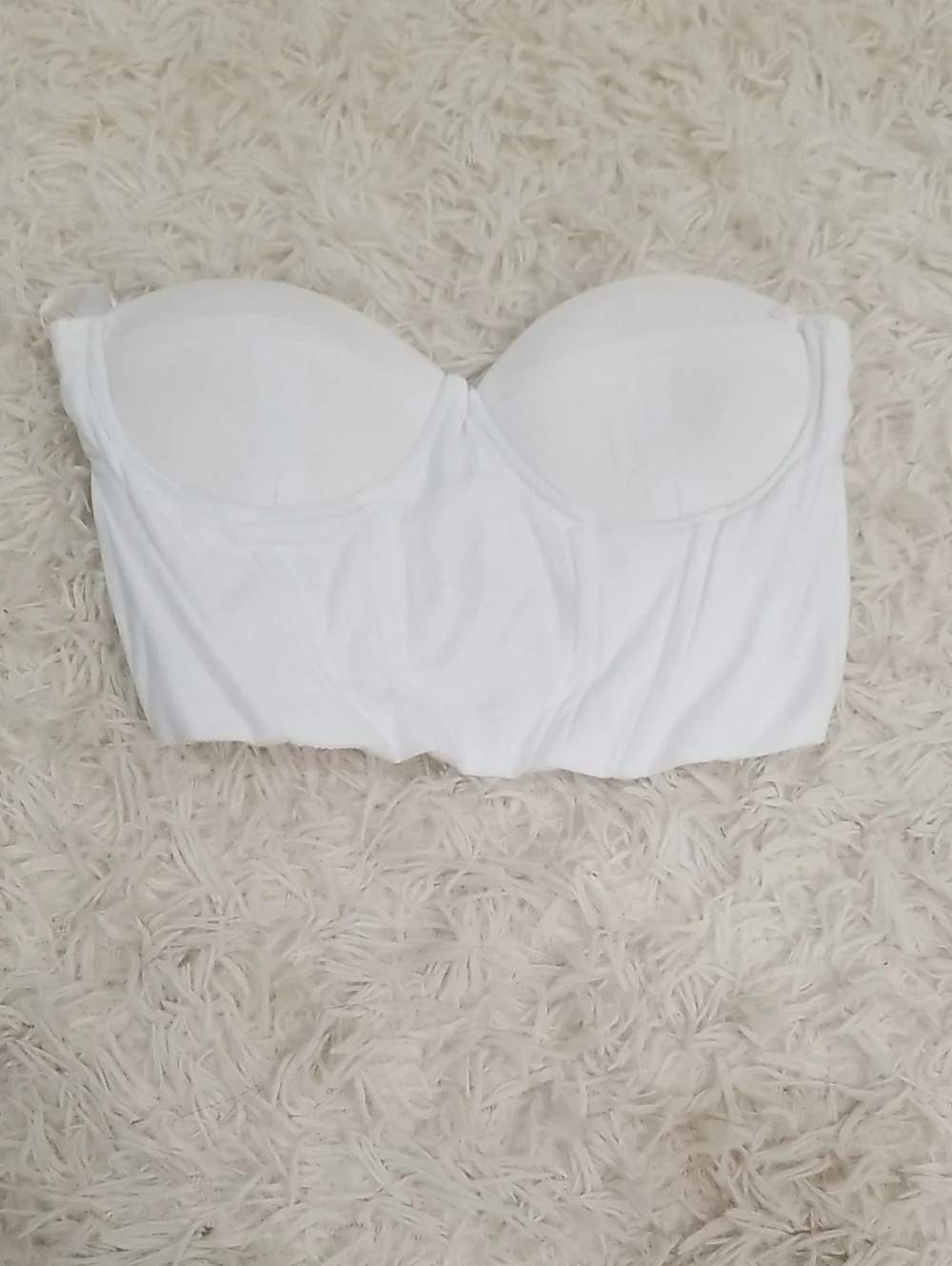 Princess Polly White Strapless Longline Bandeau Bustier